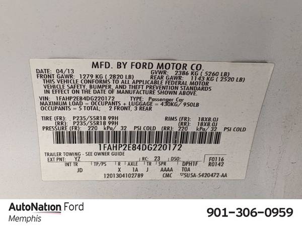 2013 Ford Taurus SEL SKU:DG220172 Sedan - cars & trucks - by dealer... for sale in Memphis, TN – photo 9