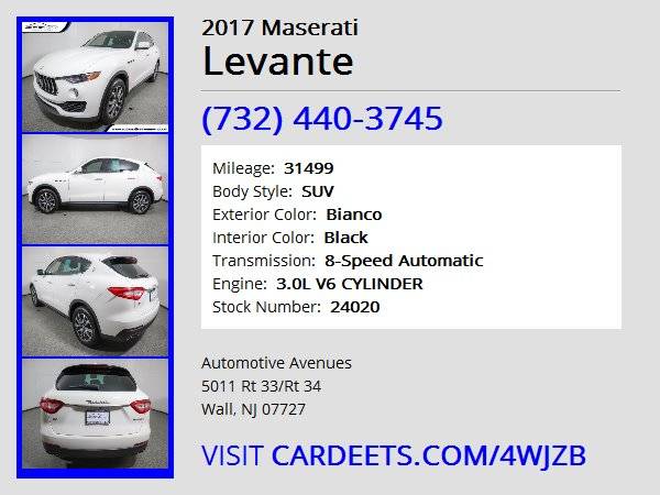 2017 Maserati Levante, Bianco - cars & trucks - by dealer - vehicle... for sale in Wall, NJ – photo 22