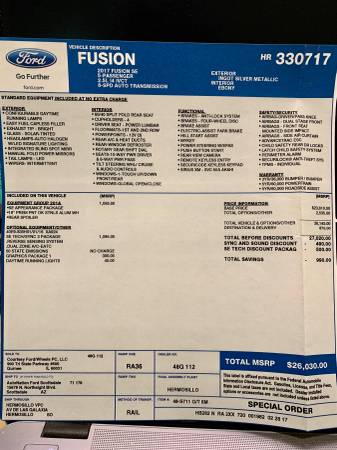 2017 Ford Fusion SE 4 door - cars & trucks - by owner - vehicle... for sale in Phoenix, AZ – photo 4