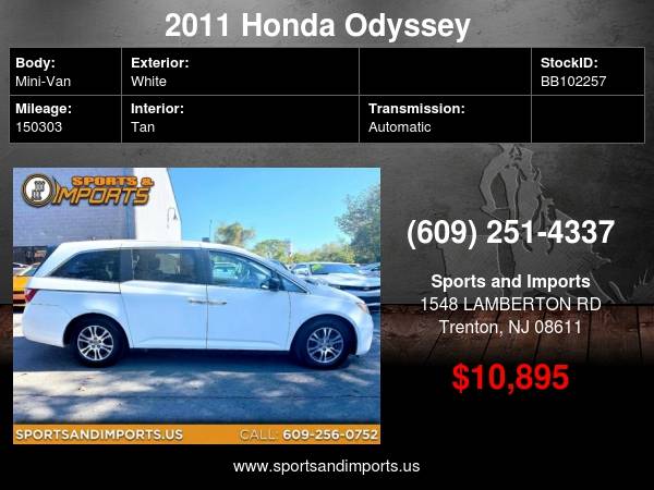 2011 Honda Odyssey EX-L w/ DVD - cars & trucks - by dealer - vehicle... for sale in Trenton, NJ – photo 2