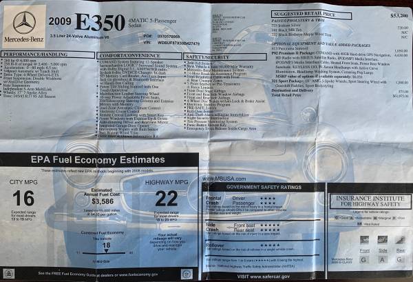 2009 Mercedes E350 Nav - Leather - Sunroof - 4 Wheel Drive for sale in Fortville, IN – photo 16