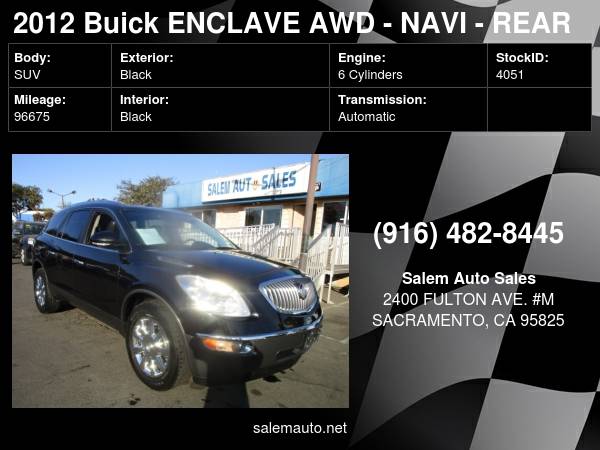 2012 Buick Enclave AWD - NAVI - REAR CAMERA - PANORAMIC ROOF - THIRD... for sale in Sacramento , CA – photo 24