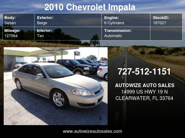 2010 CHEVROLET IMPALA LT V6 3 5L - - by dealer for sale in Clearwater, FL – photo 8