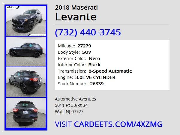 2018 Maserati Levante, Nero - cars & trucks - by dealer - vehicle... for sale in Wall, NJ – photo 22