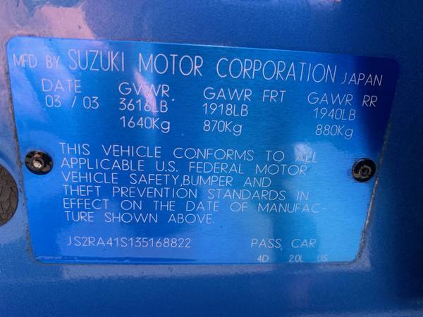 2003 Suzuki Aerio S - Loaded - Low Miles - Clean!!!! for sale in Margate, FL – photo 19
