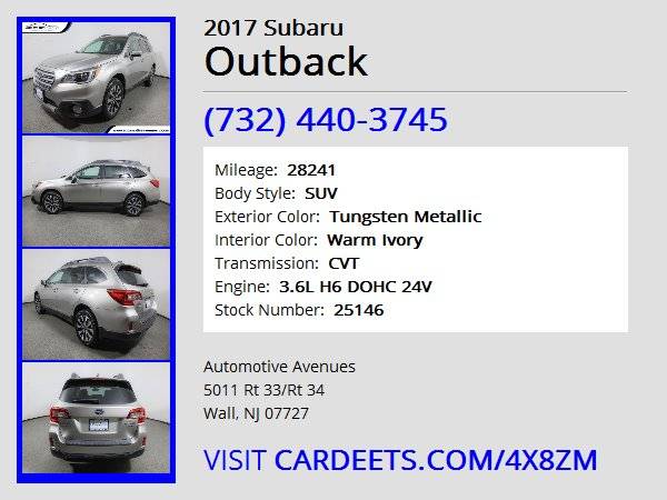 2017 Subaru Outback, Tungsten Metallic - cars & trucks - by dealer -... for sale in Wall, NJ – photo 22