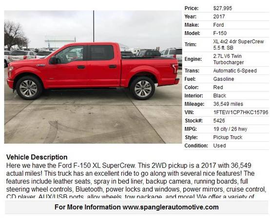 2017 FORD F150 XL SUPERCREW*2WD*LEATHER*36K MILES*BACKUP CAMERA*SHARP! for sale in Glidden, IA – photo 2