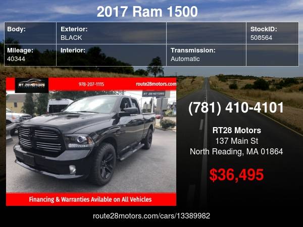 2017 RAM 1500 SPORT Financing Available For All! - cars & trucks -... for sale in North reading , MA – photo 24