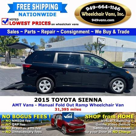 2015 Toyota Sienna L Wheelchair Van AMT Vans - Manual Fold Out Ramp for sale in Laguna Hills, CA – photo 4