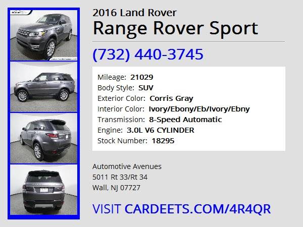 2016 Land Rover Range Rover Sport, Corris Gray for sale in Wall, NJ – photo 22