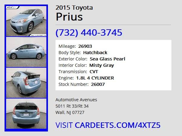 2015 Toyota Prius, Sea Glass Pearl - cars & trucks - by dealer -... for sale in Wall, NJ – photo 22