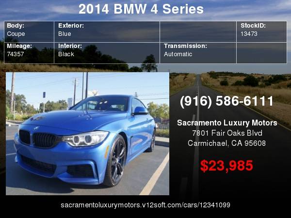 2014 BMW 4 Series 435i ONLY 74K MILES M PKG LOADED WARRANTY with for sale in Carmichael, CA – photo 22