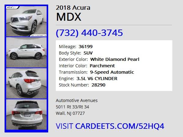 2018 Acura MDX, White Diamond Pearl - - by dealer for sale in Wall, NJ – photo 22