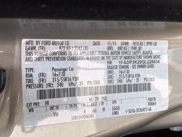 2016 Ford Focus SE SKU: GL228834 Hatchback - - by for sale in SAINT PETERSBURG, FL – photo 17