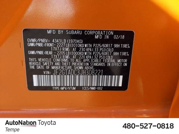 2018 Subaru Crosstrek Premium AWD All Wheel Drive SKU:JH308221 -... for sale in Tempe, AZ – photo 17