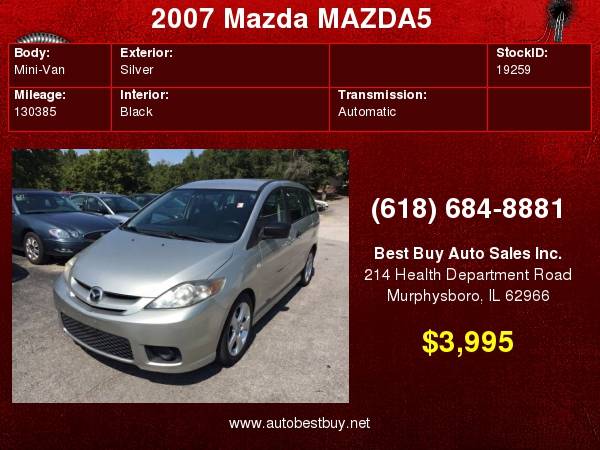 2007 Mazda MAZDA5 Touring 4dr Mini Van (2.3L I4 4A) Call for Steve or for sale in Murphysboro, IL