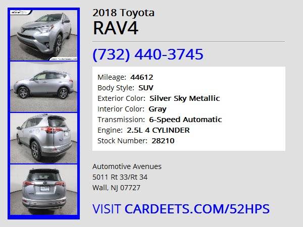 2018 Toyota RAV4, Silver Sky Metallic - - by dealer for sale in Wall, NJ – photo 22