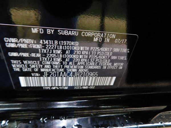 2018 *Subaru* *Crosstrek* *2.0i CVT* BLACK for sale in Fayetteville, AR – photo 24