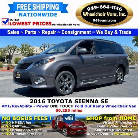 2016 Toyota Sienna SE Wheelchair Van BraunAbility - Power Fold Out for sale in Laguna Hills, CA – photo 10