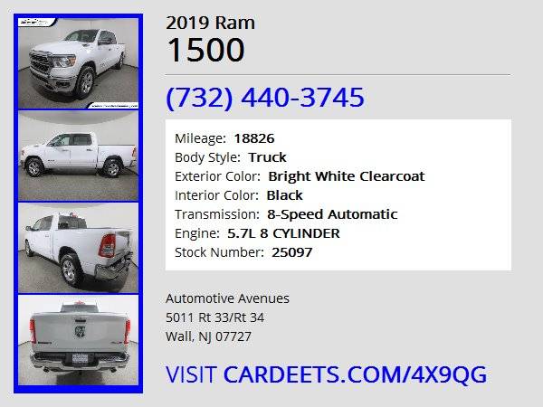 2019 Ram 1500, Bright White Clearcoat - cars & trucks - by dealer -... for sale in Wall, NJ – photo 22