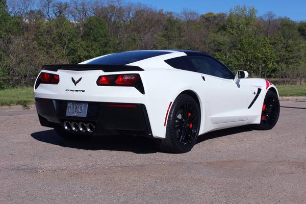 2016 Corvette coupe, White/Red, black wheels, auto, only 4K miles! for sale in Janesville, WI – photo 2