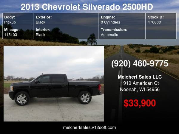 2013 CHEVROLET 2500HD LT DURAMAX 4WD 20'S DELETED NEW TIRES SOUTHERN... for sale in Neenah, WI – photo 24