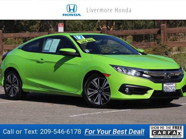 2017 Honda Civic EX-L coupe Energy Green Pearl for sale in Livermore, CA