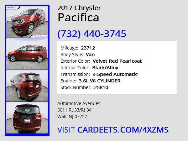 2017 Chrysler Pacifica, Velvet Red Pearlcoat - cars & trucks - by... for sale in Wall, NJ – photo 22