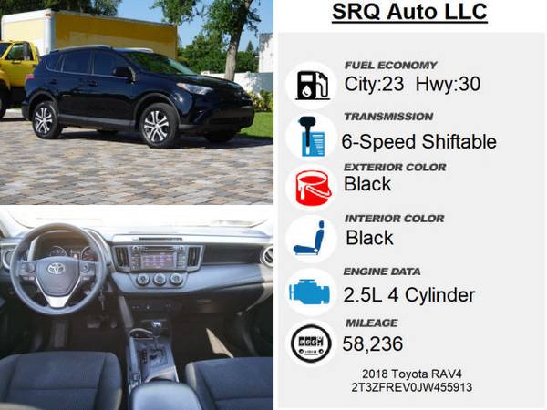 2018 Toyota RAV4 LE FWD Black Currant Metallic for sale in Bradenton, FL – photo 11