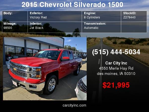 2015 Chevrolet Silverado 1500 LT for sale in Des Moines, IA – photo 2