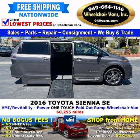 2016 Toyota Sienna SE Wheelchair Van BraunAbility - Power Fold Out for sale in Laguna Hills, CA – photo 3