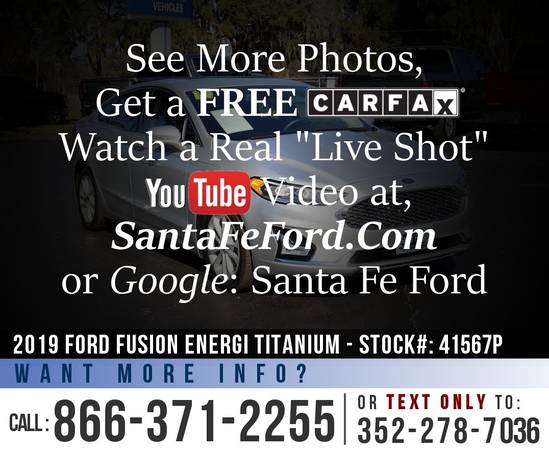 2019 Ford Fusion Energi Titanium Leather Seats - Sunroof for sale in Alachua, FL – photo 7