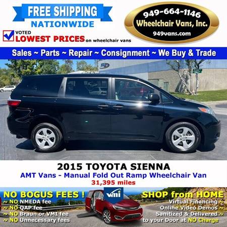2015 Toyota Sienna L Wheelchair Van AMT Vans - Manual Fold Out Ramp for sale in Laguna Hills, CA – photo 6
