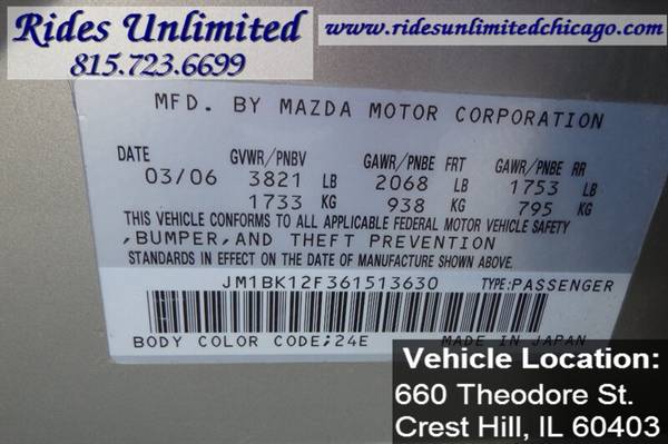 2006 Mazda Mazda3 i - cars & trucks - by dealer - vehicle automotive... for sale in Crest Hill, IL – photo 19