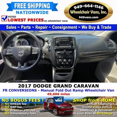 2017 Dodge Grand Caravan SE Wheelchair Van FR Conversions - Manual for sale in LAGUNA HILLS, NV – photo 11