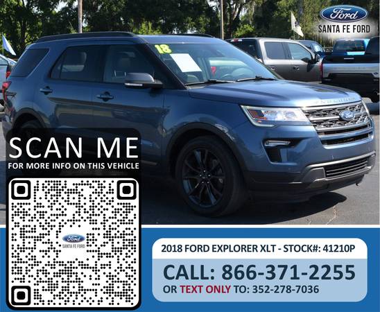 2018 FORD EXPLORER XLT Camera, Leather/Suede Seats, WiFi for sale in Alachua, FL