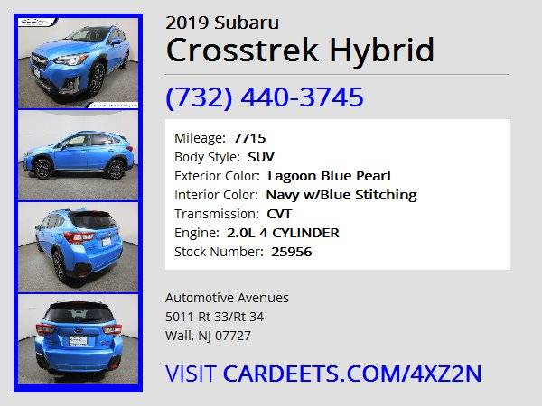 2019 Subaru Crosstrek Hybrid, Lagoon Blue Pearl - cars & trucks - by... for sale in Wall, NJ – photo 22
