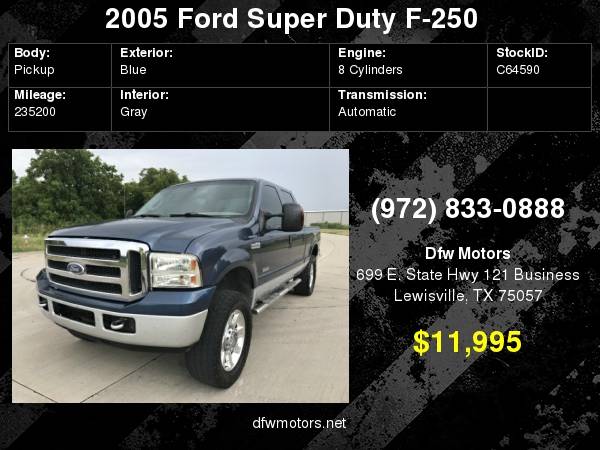 2005 Ford Super Duty F-250 XLT 4WD LIFTED for sale in Lewisville, TX – photo 24
